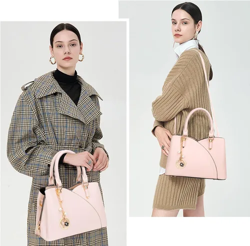 Vista 2 de KKXIU Monederos y bolsos de mano con triple compartimento para mujer, bolso de mano con asa superior