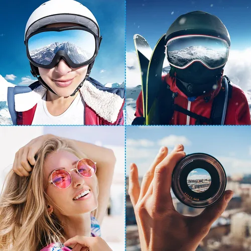 Vista 6 de PATIKIL Bolsa de gafas de esquí, funda de microfibra para gafas de nieve, funda de almacenamiento suave, bolsa con cordón