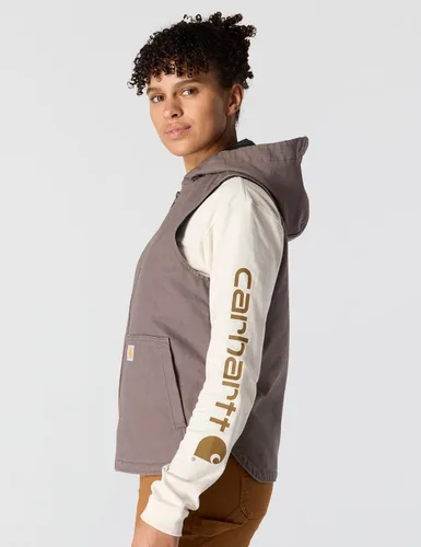 Vista 2 de Carhartt Chaleco con capucha de pato lavado para mujer
