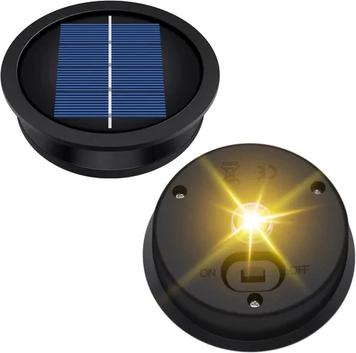 Vista 10 de Paquete de 4 piezas de repuesto de luz solar (parte superior de 3.23 pulgadas, parte inferior de 2.83 pulgadas), piezas de linterna solar