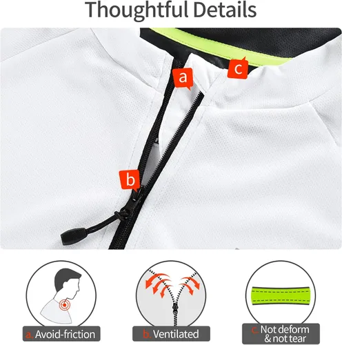 Vista 5 de BERGRISAR Camisetas básicas de ciclismo para hombre, manga corta, para bicicleta de montaña, con bolsillos con cremallera