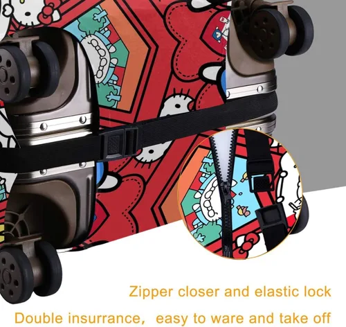 Vista 4 de ISUNIET Funda para equipaje de viaje, funda protectora para maleta, funda protectora para maletín de 18 a 32 pulgadas, protector de equipaje