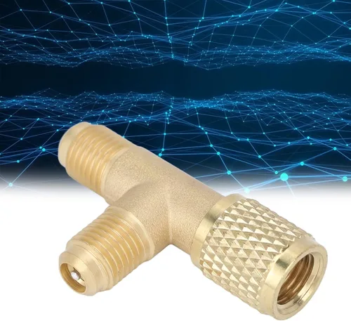 Vista 4 de 1/4 in válvula acoplador rápido adaptador en T, acoplador rápido acceso Tee HAVC vacío Tee adaptador de la camiseta refrigerante adaptador