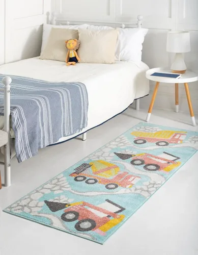 Vista 7 de Unique Loom Whimsy Kids Collection - Alfombra rectangular de 2 pies 2 pulgadas x 2 pies 11 pulgadas, color verde azulado/marfil