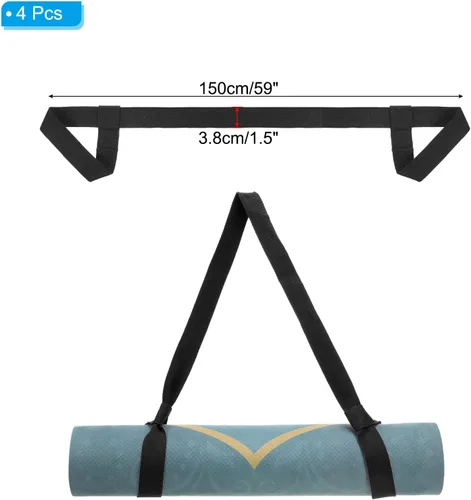 Vista 2 de PATIKIL Correa de esterilla de yoga, correas ajustables para esterilla de yoga, correas de transporte de algodón antideslizante soporte
