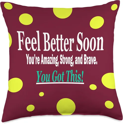 Vista 5 de DesignsByKelley Best Wishes Fast Recovery Gifts Feel Better Soon Gifts for Women Kids - Almohada de recuperación (16.0 x 16.0 in), multicolor