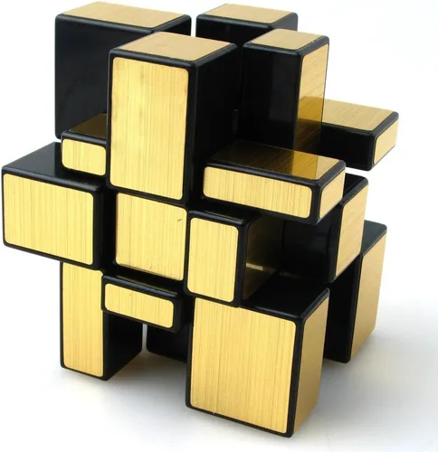 Vista 4 de TANCH Cubo mágico espejo de 3 x 3 velocidades, rompecabezas, juguete para niños y adultos, color dorado.. dorado 3x3
