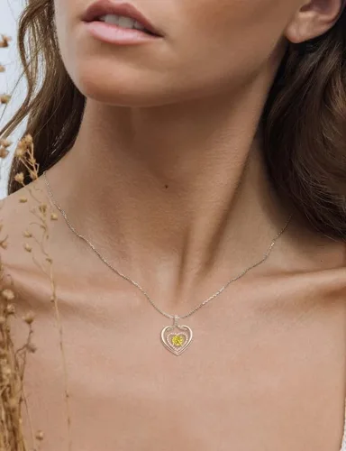 Vista 4 de ITS4YEO 925 Sterling Silver Love Heart Birthstone Necklaces Silver Necklace Zircon Pendant Necklaces for Women Jewelry Gift for Women Wife Girls Her