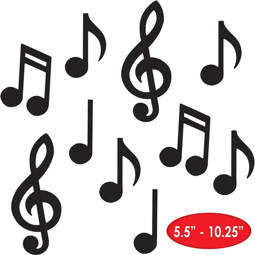 Vista 3 de Beistle 54735-BK Mini siluetas de notas musicales (paquete de 10), 5.5"-10.25", color negro