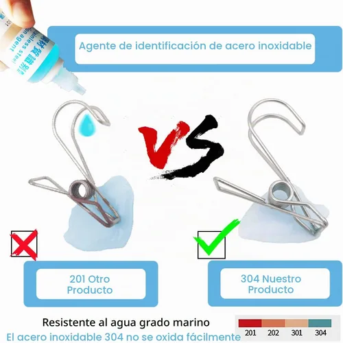 Vista 7 de 12+2 piezas de clip de acero inoxidable 304 con gancho, clips duraderos para colgar, perchas multifuncionales resistentes para uso para artículos