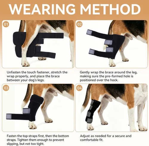 Vista 8 de Dog Leg Brace for Back Leg Support Adjustable Hock & Ankle Compression Wrap