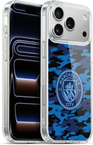 Vista 165 de Head Case Designs Funda de gel con licencia oficial del Manchester City Man City FC Blue Moon Badge Camou [protección de grado militar] compatible