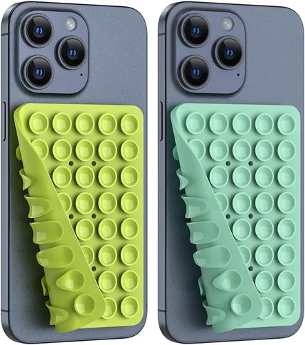 Vista 21 de Soporte de teléfono con succión de silicona de doble cara, accesorio de silicona para iPhone y Android, soporte para teléfono de ducha con espejo