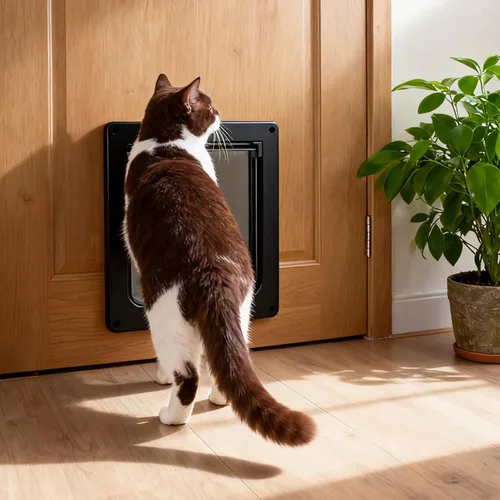 Vista 7 de Fabater Cat Door, Safety Pet Door for Pets Up to 25 Lb, 4 Way Locking Cat Flap Door for Interior Exterior Door, Window and Wall, Weatherproof & Easy