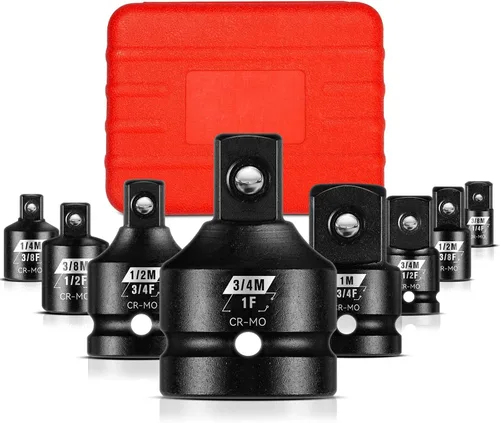 Vista 8 de BLACKROBOT Juego de 4 adaptadores de enchufe de impacto, 1/4" 3/8" 1/2" juego de adaptadores de enchufe de accionamiento SAE, juego de conversión