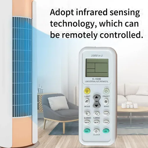 Vista 2 de Generic K-1028E - Control remoto universal de aire acondicionado A/C, apto para Haier, Geli, Hitachi, Panasonic, LG, Sharp, Gree, Midea, Bosch