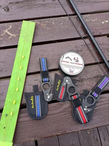Vista 4 de haihong Cuchillo de seguridad con gancho para tablas de kitesurf con bolsillo SK18 Azul