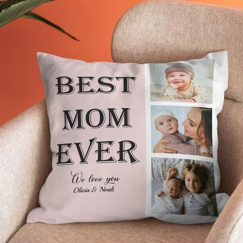 Vista 5 de Bivei Funda de almohada personalizada con imagen y texto, almohada decorativa personalizada para mamá, funda de almohada personalizada para fotos