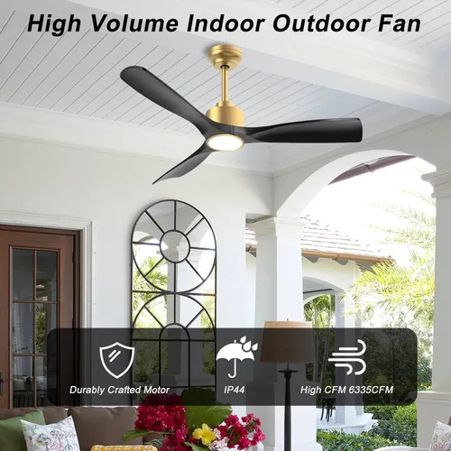 Vista 5 de OFANTOP - Ventilador de techo de 52 pulgadas con motor CC silencioso de alto CFM, luces, control remoto, listado ETL, ventilador inteligente moderno