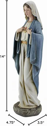 Vista 3 de Roman Joseph's Studio - Figura de corazón inmaculado de María, estatua religiosa de 14 pulgadas, colección renacentista, decoración cristiana