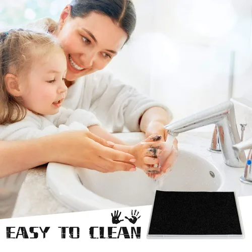 Vista 5 de Almohadilla de tinta, 5x4'' lavable no tóxica para huellas de pies y manos de bebé, negro