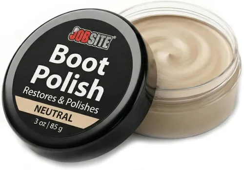 Vista 7 de JobSite Crema de cuero prémium para botas y zapatos, restaura, condiciona y pule - 3 onzas Negro