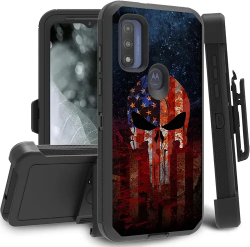 Vista 26 de Funda para Motorola Edge 2021 / Moto Edge 5G UW, protección resistente de 3 capas híbridas a prueba de golpes con funda de clip para cinturón