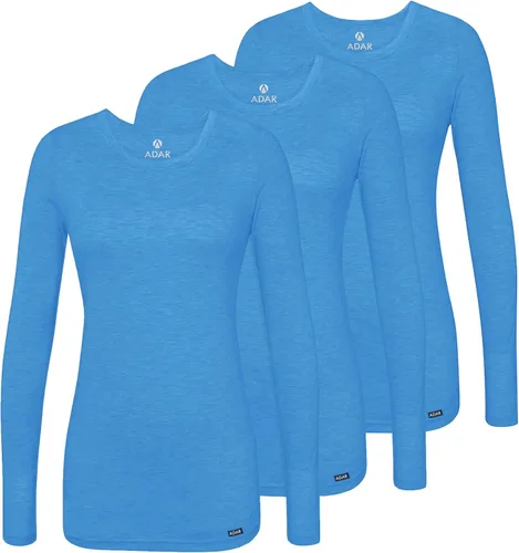 Vista 36 de Adar Underscrubs - Camiseta de manga larga para mujer, paquete de 3 unidades Aguamarina (Aquamarine)