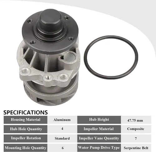 Vista 2 de 01020 Bomba de Agua Profesional para Motor BMW 'M50/M52/M54' [L6 2.0-3.2L], 1991-2005 E34 E39 E53 530/528/525, 1992-2006 E36 E46