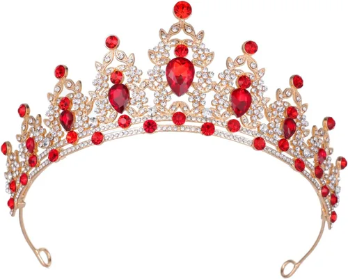 Vista 8 de Kamirola - Corona de reina y tiaras corona de princesa para mujeres y niñas, diademas de cristal para novia, princesa para bodas y fiestas (01)