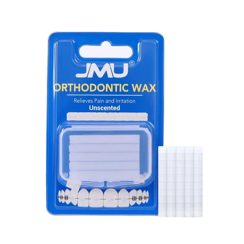 Vista 9 de JMU - Cera de ortodoncia para aparatos ortopédicos, 1 paquete, 50 puntos de cera dental precortados, menta
