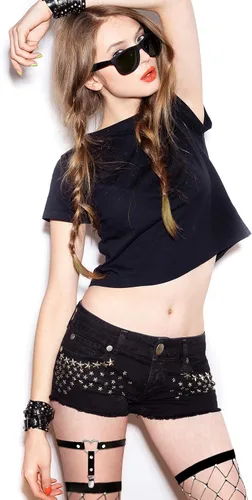 Vista 2 de Syhood 6 ligueros altos hasta el muslo, en forma de corazón, estrella, nudo de mariposa, liga punk, pierna punk, con clips antideslizantes