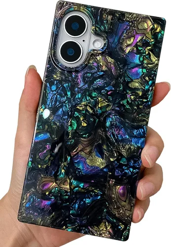 Vista 33 de Funda compatible con iPhone 14 Pro con borde rectangular, bonita funda protectora de lujo con pintura al óleo y flores para mujeres y niñas, funda