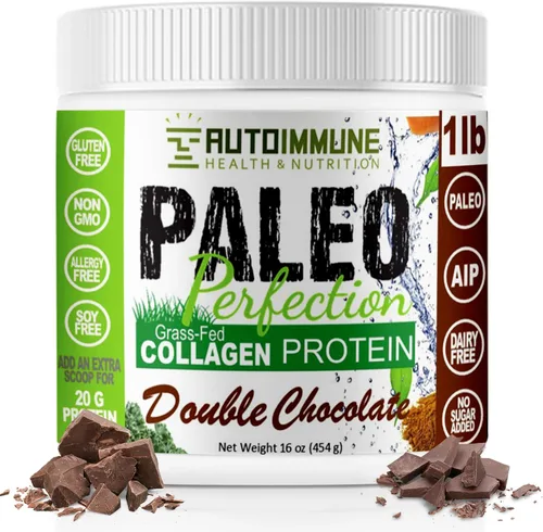 Vista 20 de Autoimmune - Polvo de proteína de colágeno sin estevia, sin OMG, colágeno en polvo para mujeres con fibra de manzana, brócoli y zanahoria, paleo