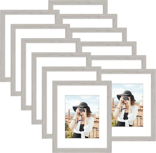 Vista 93 de Picrit - Juego de 12 portarretratos de 4 x 6 pulgadas, para fotos de 3.5 x 5 con paspartú o 4 x 6 pulgadas sin paspartú, marcos para colgar