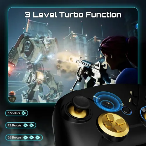 Vista 3 de Multi-Platform PC Wireless Controller, Bluetooth Gaming Controller, Compatible with Windows, iPad, Steam, Laptop, Mac, Tablet, and Smart TV, with