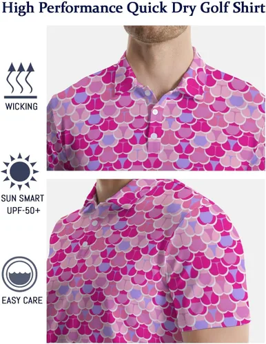 Vista 7 de Camisas polo divertidas para hombre de los años 80, camisas de golf de secado rápido que absorben la humedad, divertidas camisas polo de golf