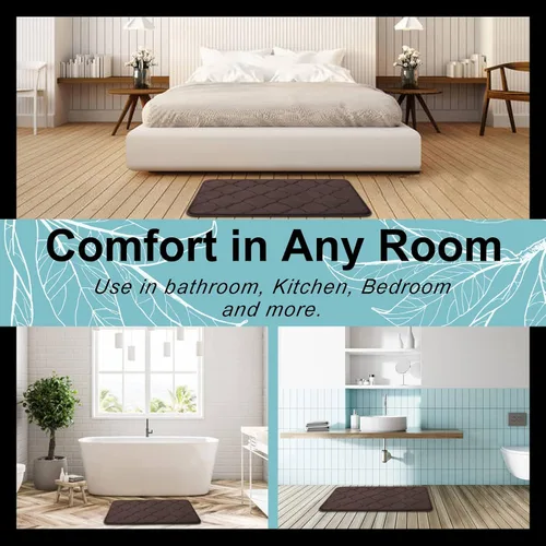 Vista 8 de Olanly - Alfombra de baño de espuma viscoelástica, ultra suave, antideslizante y absorbente, lavable a máquina, cómoda, gruesa alfombra de baño