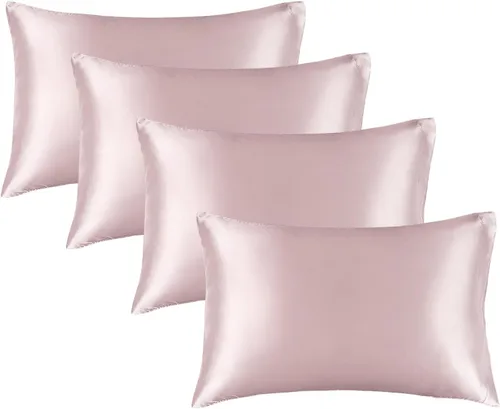 Vista 28 de BEDELITE Funda de almohada de satén para cabello y piel, súper suave y refrescante similar a las fundas de almohada de seda, paquete de 2 con cierre