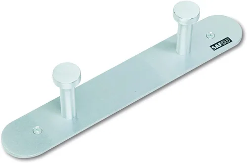 Vista 2 de Safco Perchero de pared con cabeza de clavo, dos ganchos, metal, aluminio satinado (4200)