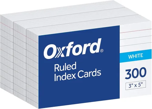 Vista 8 de Oxford Tarjetas de índice a rayas con bandeja de almacenamiento reutilizable, 3 x 5 pulgadas, 180 por paquete, tarjetas para escuela y estudio