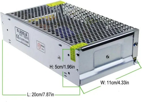 Vista 5 de ALITOVE - Fuente de alimentación CC de 5 V 40 A 200 W, adaptador de corriente 4.5 V 5.5 V, convertidor de 110 V/220 V CA a CC de 5 voltios 40