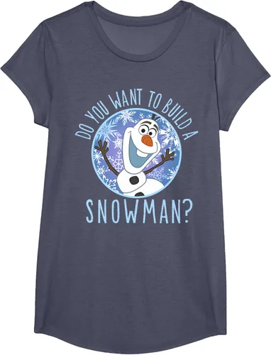 Vista 8 de Disney Camiseta Frozen Olaf con texto en inglés "Do You Want to Build A Snowman Negro