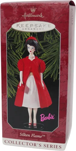Vista 2 de Adorno de recuerdo de Hallmark 1998 Barbie Silken Flame