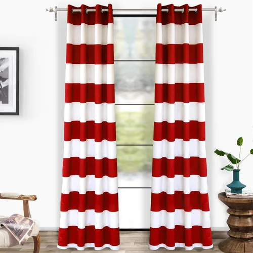 Vista 16 de DriftAway Cortinas negras con rayas para oscurecimiento de habitación, cortinas con ojales clásicas de rayas horizontales para dormitorio, sala