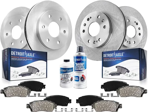 Vista 44 de Detroit Axle - Kit de frenos para Land Rover LR3 2005-2009, Rotores de freno deportivos Range Rover 2006-2009 y pastillas de freno de cerámica 2007