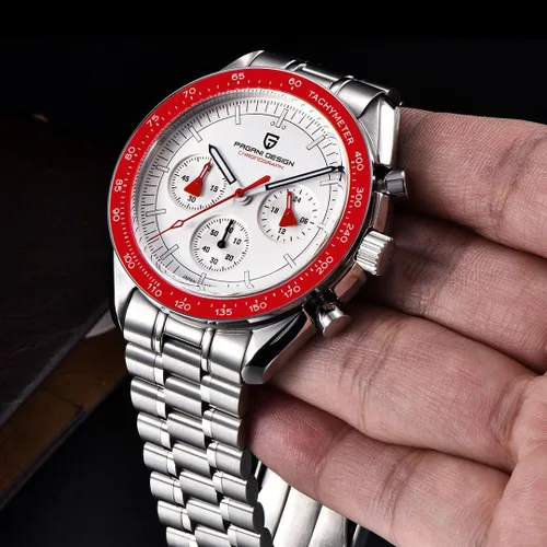 Vista 3 de Pagani Design 1701 Men's Quartz Watch. Water Resistant Business Watch, Japanese VK63 Movement, 100 Water Resistant, Stainless Steel Bracelet