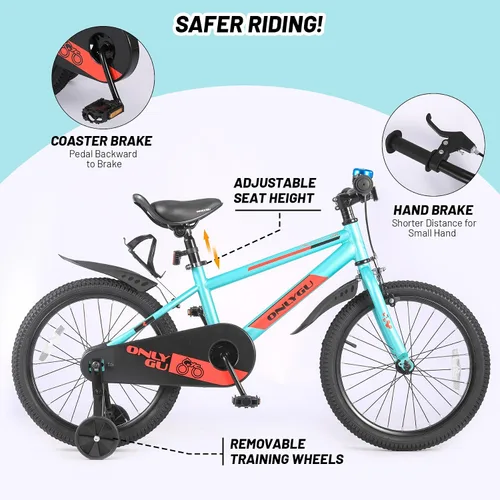 Vista 2 de Elegante bicicleta para niños de 4 a 9 años, fácil de montar, segura y estable, ruedas de 16 a 18 pulgadas, colores vibrantes, incluye ruedas
