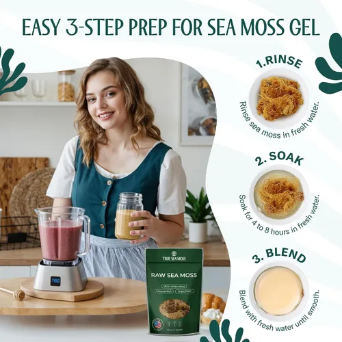 Vista 4 de TrueSeaMoss Musgo marino irlandés crudo – Alga marina silvestre secada al sol para gel casero – Vegano, sin OGM, sin gluten, sin aditivos – 16 oz