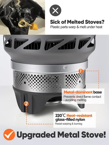 Vista 5 de Odoland 1L Heat Exchanger Backpacking and Camping Stove System